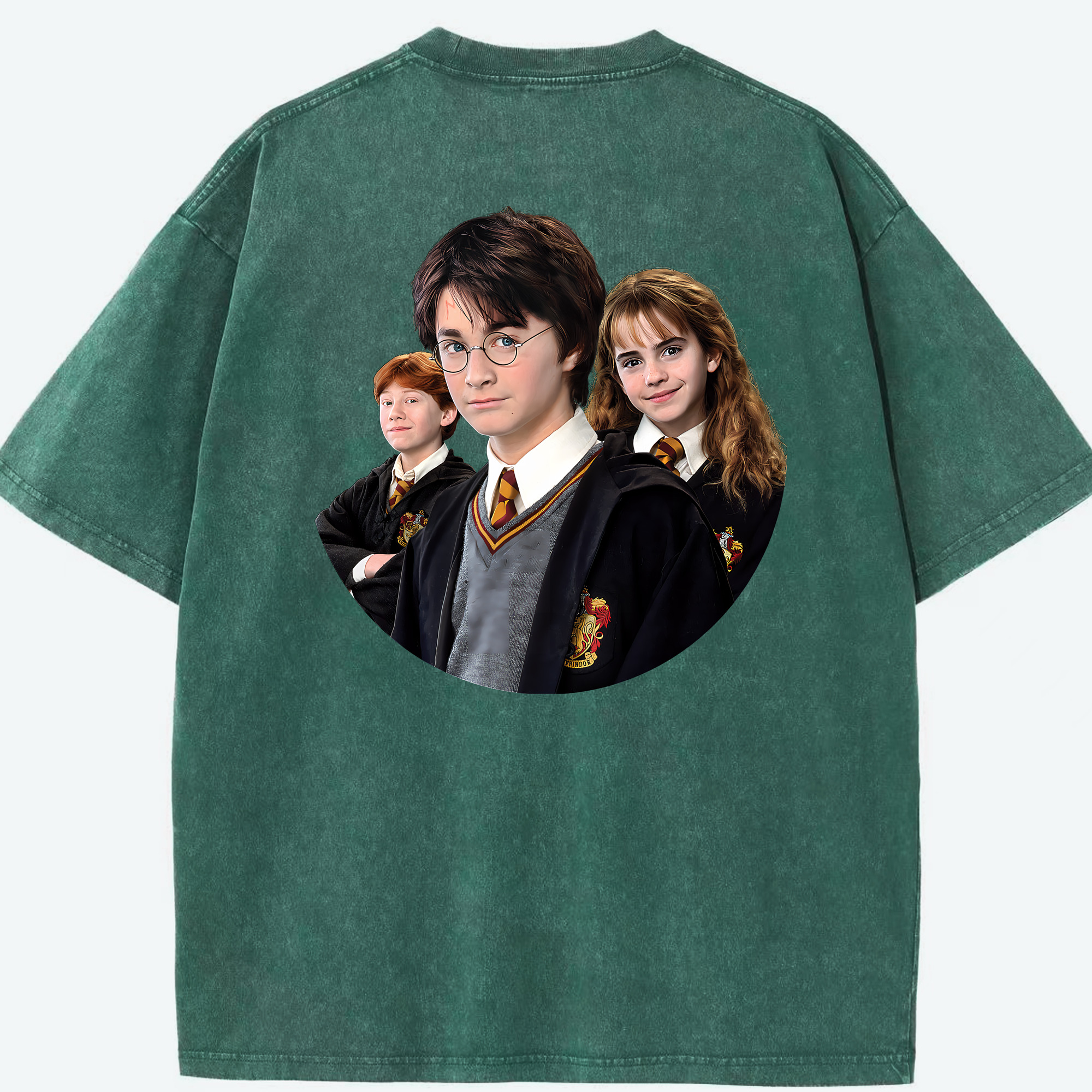 （画像用） Harry Potter ハリー・ポッターシリーズ 綿100% ヴィンテージ風 半袖Tシャツ（背面プリント）